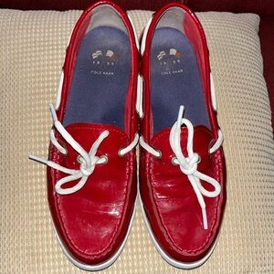 EUC Women’s Cole Haan 1928 Patten Leather Red Loafer
